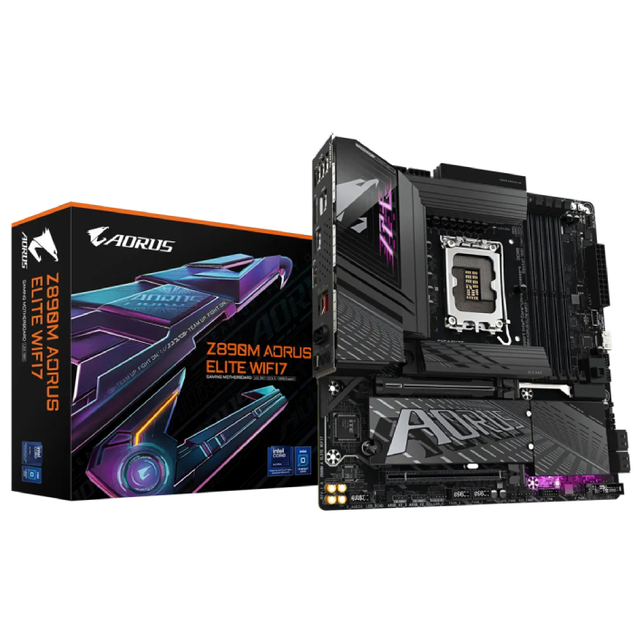  Z890 m-ATX Motherboard: 1851 Socket For Intel Core Ultra Processors<br>4x DDR5, 4x SATA 6Gb/s, PCIe 5.0, 1x M.2 Gen5 + 2x M.2 Gen4, USB4, 2.5GbE LAN, Wi-Fi 7 + Bluetooth 5.4, Realtek 7.1 Audio, USB4/DP  